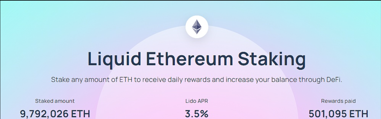 流动性质押协议Lido平台已支付的以太坊质押奖励总量突破50万枚